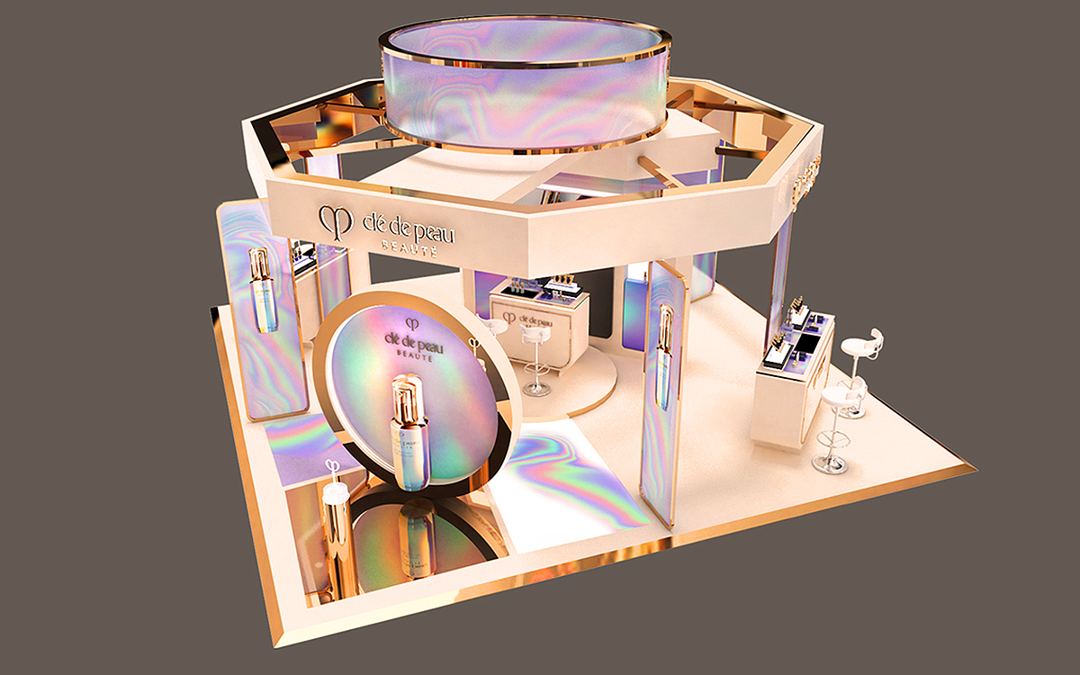 深圳展會搭建商用燈光突出高端護膚品的特點